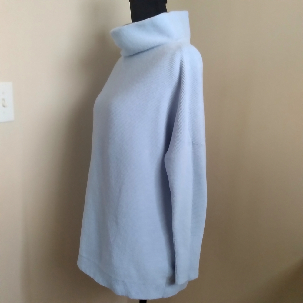 Free‎ People Ottoman Sweater Tunic Light Blue Funnel Neck XS Oversized Slouchy